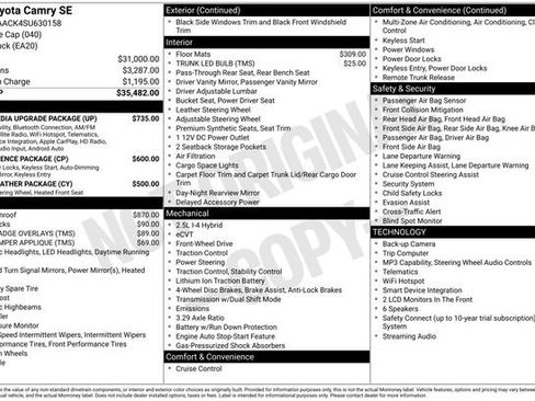 Used 2025 Toyota Camry SE w/ Multimedia Upgrade Package FWD image 37