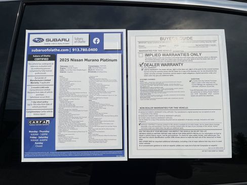 Used 2025 Nissan Murano Platinum w/ Cargo Package AWD/4WD image 30