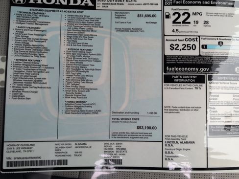 New 2026 Honda Odyssey Elite image 16