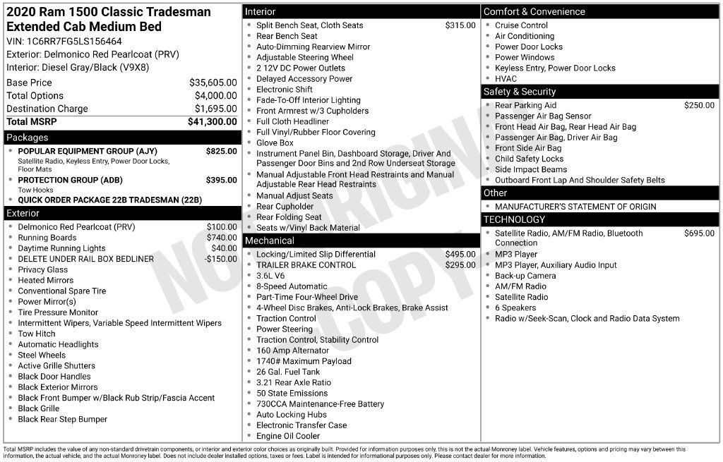 Used 2020 RAM 1500 Tradesman w/ Popular Equipment Group AWD/4WD image 35
