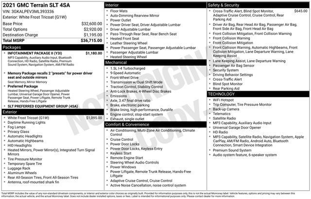 Used 2021 GMC Terrain SLT w/ Infotainment Package II FWD image 10