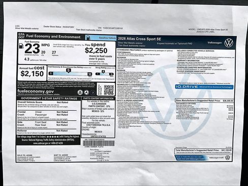 New 2026 Volkswagen Atlas Cross Sport SE image 19