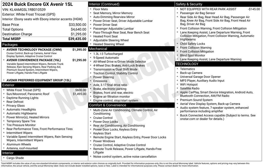 Used 2024 Buick Encore GX Avenir w/ Avenir Technology Package AWD/4WD image 4