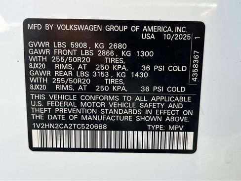 Used 2026 Volkswagen Atlas SE AWD/4WD image 33