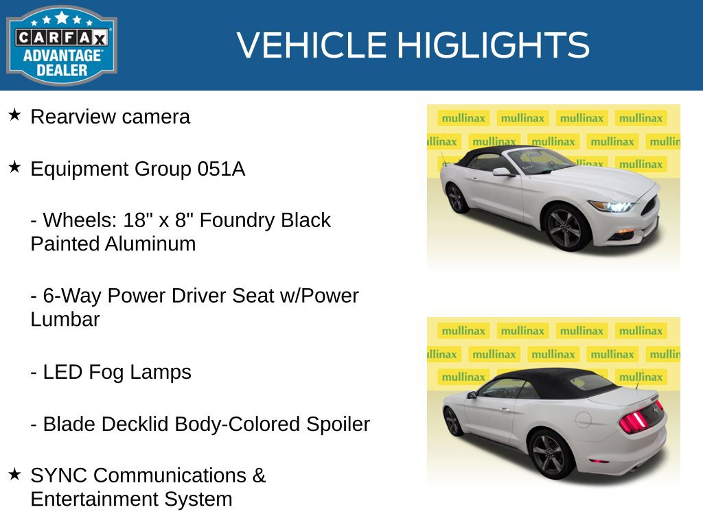 Used 2015 Ford Mustang Convertible w/ Equipment Group 051A RWD image 21