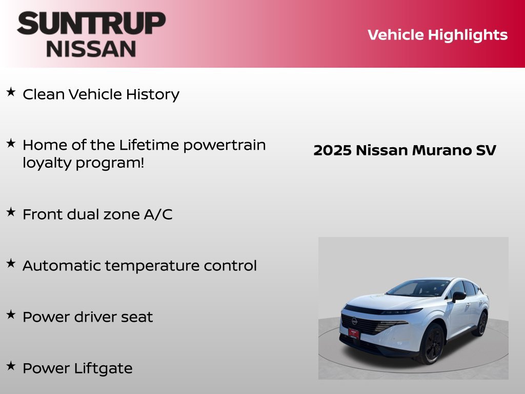 Certified 2025 Nissan Murano SV AWD/4WD image 8