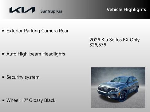 New 2026 Kia Seltos EX w/ EX Sunroof Package image 15