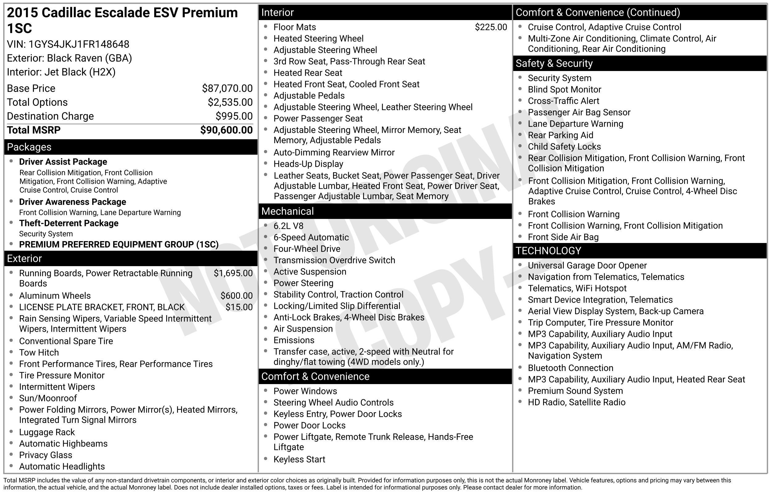 Used 2015 Cadillac Escalade ESV Premium AWD/4WD image 3