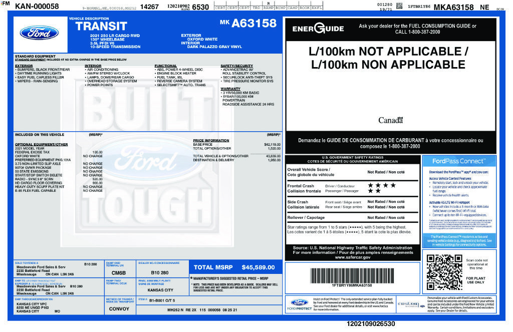 Used 2021 Ford Transit 250 Low Roof RWD image 10
