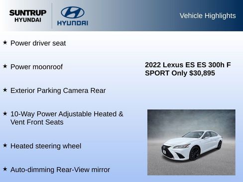 Used 2022 Lexus ES 300h F Sport w/ Accessory Package 2 image 8