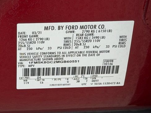 Used 2021 Ford Explorer ST w/ Equipment Group 401A AWD/4WD image 39