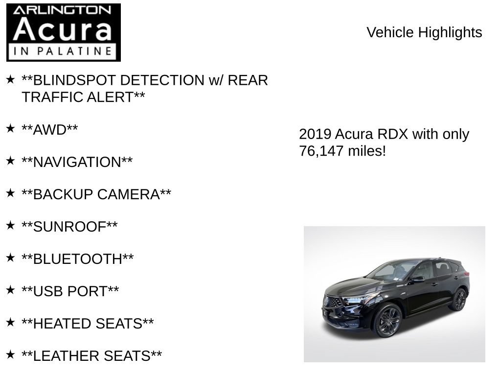 Certified 2019 Acura RDX w/ Advance Package AWD/4WD image 7