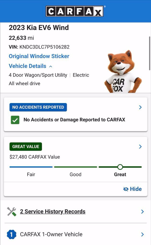 Used 2023 Kia EV6 Wind w/ Wind Technology Package AWD/4WD image 4