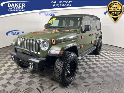 Used 2021 Jeep Wrangler Unlimited Sahara w/ Uconnect 4C Nav & Sound Group image 1