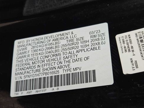 Certified 2023 Honda Pilot Touring image 33