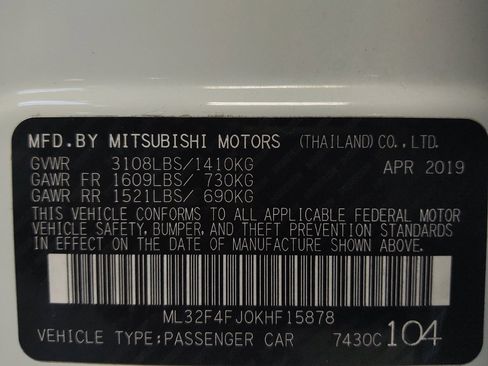 Used 2019 Mitsubishi Mirage G4 SE FWD image 33