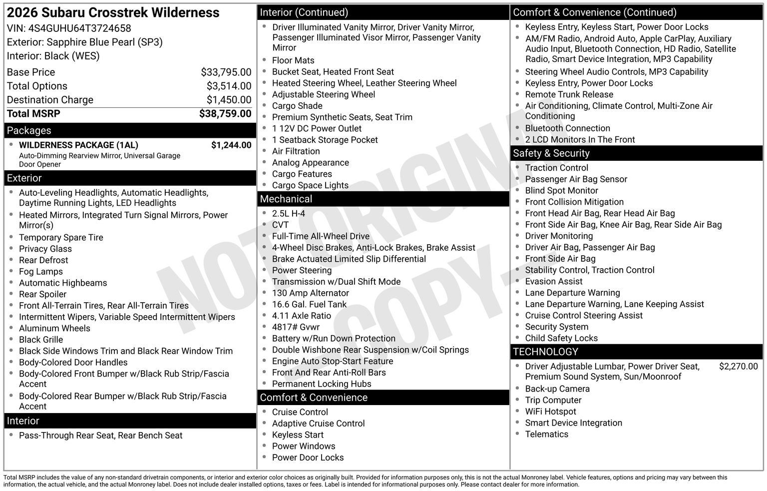 Certified 2026 Subaru Crosstrek 2.5i Wilderness w/ Wilderness Package AWD/4WD image 35