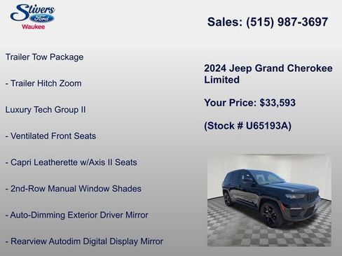 Used 2024 Jeep Grand Cherokee Limited w/ Luxury Tech Group II AWD/4WD image 16