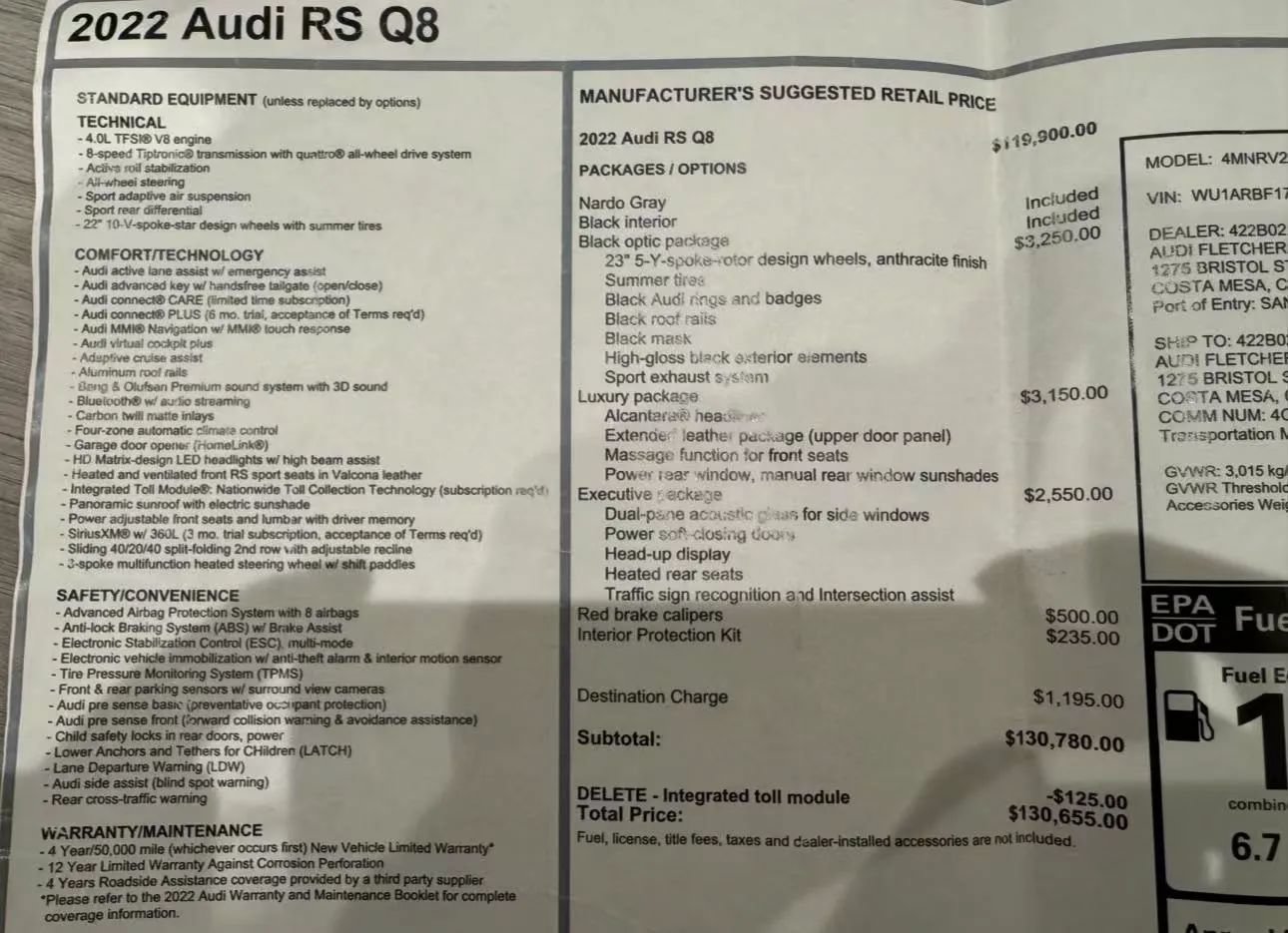Used 2022 Audi RS Q8 AWD/4WD image 1
