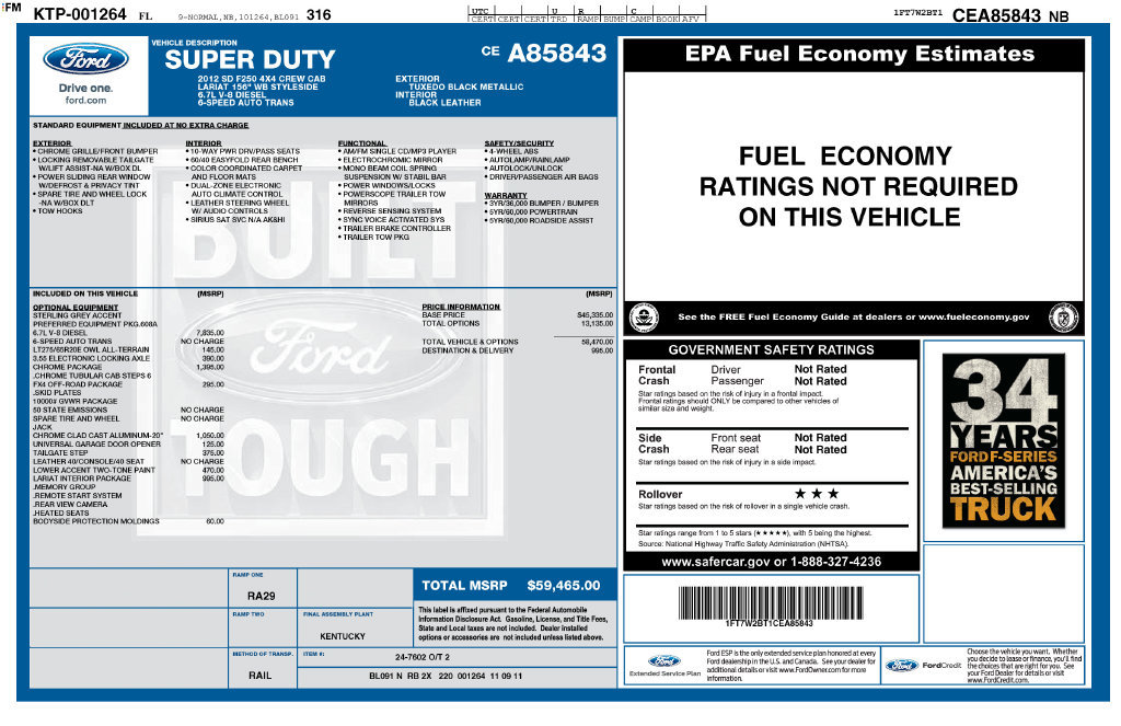 Used 2012 Ford F250 Lariat w/ Chrome Pkg AWD/4WD image 7