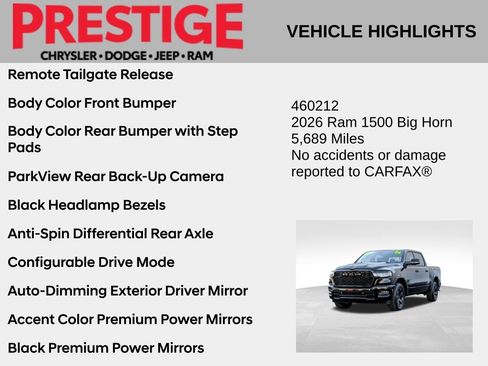 Used 2026 RAM 1500 Big Horn AWD/4WD image 6