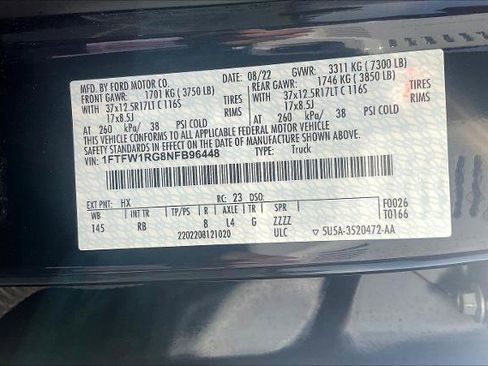 Certified 2022 Ford F150 Raptor w/ Raptor 37 Performance Package AWD/4WD image 28