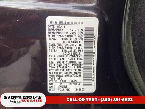 Used 2011 INFINITI FX35 AWD w/ Premium Pkg image 18