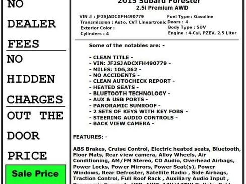 Used 2015 Subaru Forester 2.5i Premium w/ Rugged Package #1 image 29