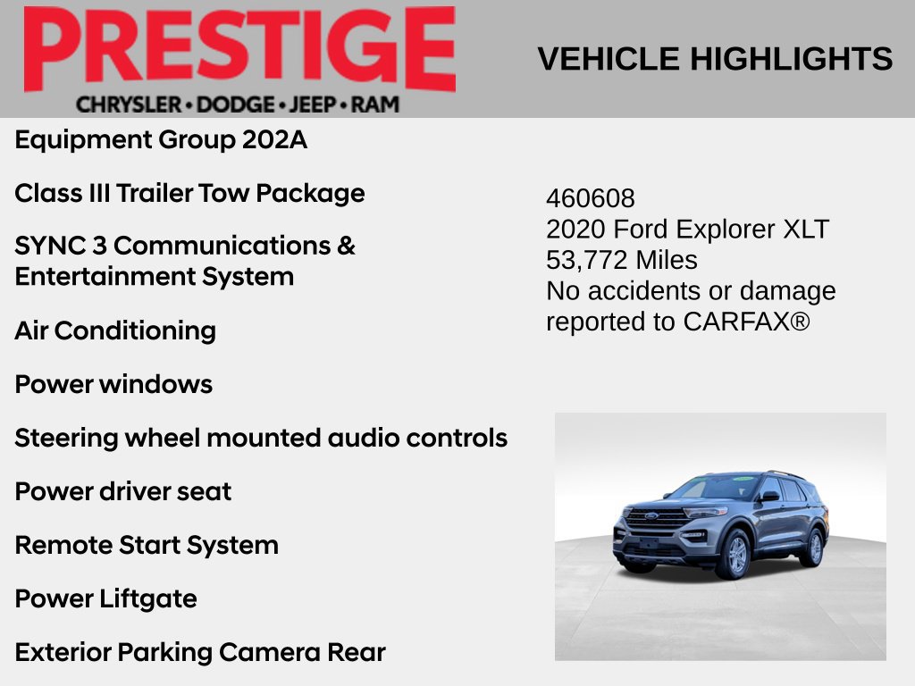 Used 2020 Ford Explorer XLT w/ Equipment Group 202A AWD/4WD image 2