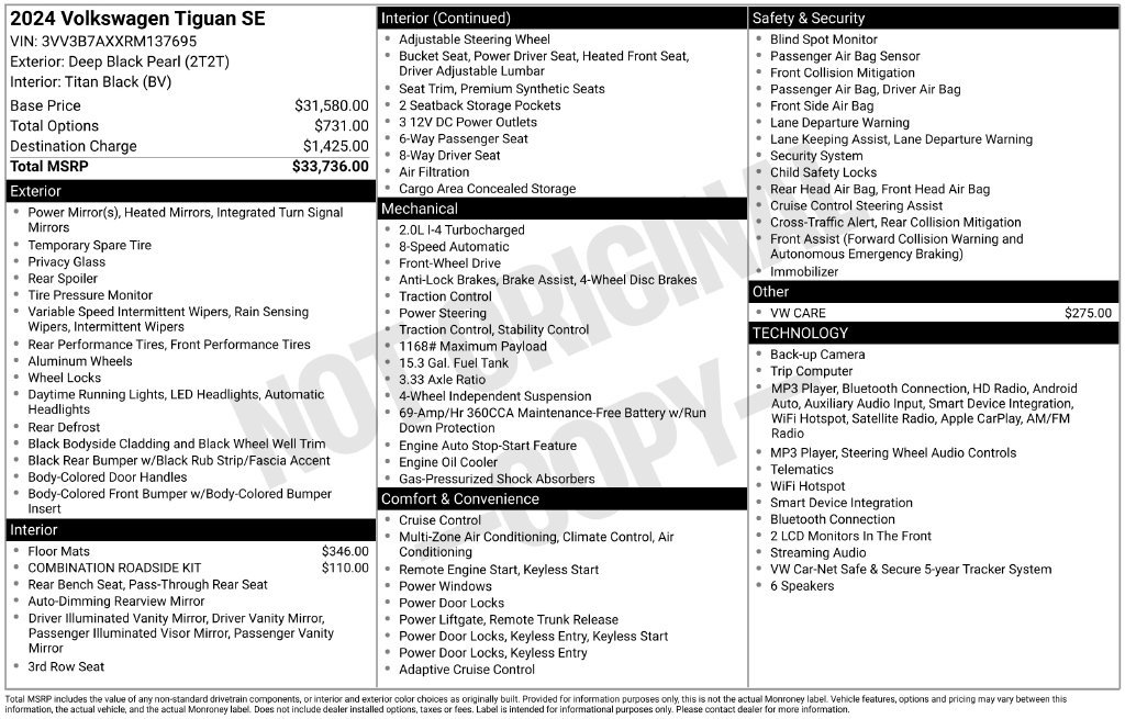Used 2024 Volkswagen Tiguan SE FWD image 10