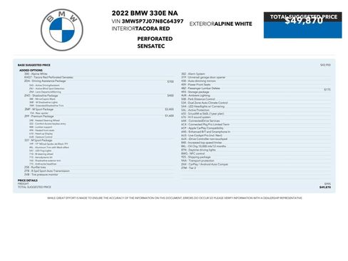 Used 2022 BMW 330e w/ M Sport Package RWD image 2