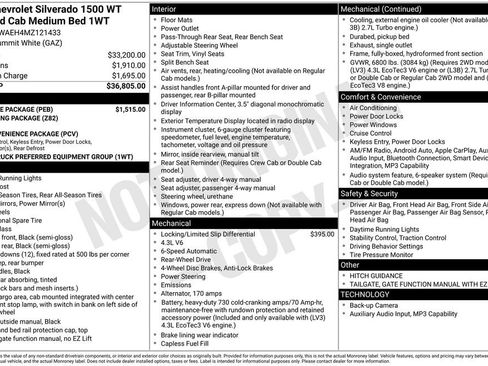 Used 2021 Chevrolet Silverado 1500 W/T w/ WT Value Package RWD image 22