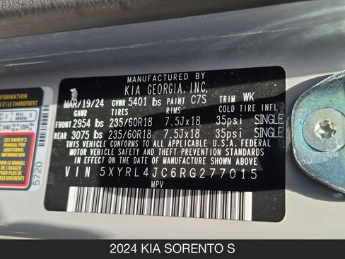 Used 2024 Kia Sorento S w/ Panoramic Sunroof Package FWD image 26