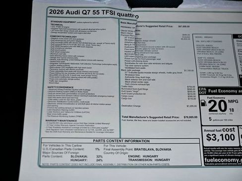 New 2026 Audi Q7 2.0T Premium Plus AWD/4WD image 42