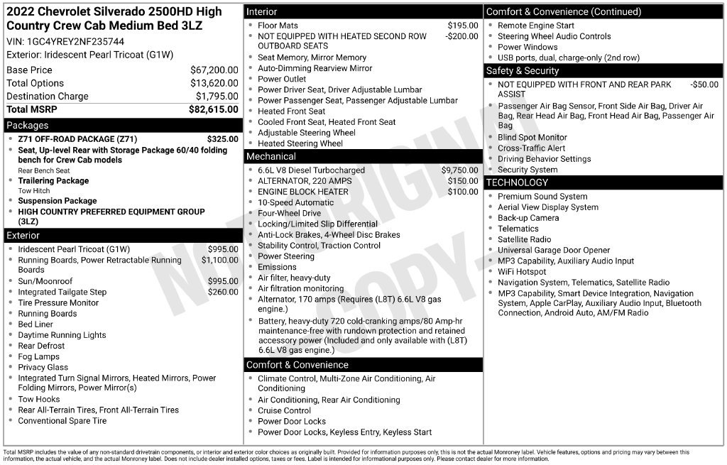 Certified 2022 Chevrolet Silverado 2500 High Country w/ Z71 Off-Road Package AWD/4WD image 67