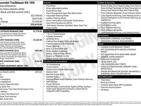Certified 2023 Chevrolet TrailBlazer RS w/ Sun and Liftgate Package image 41