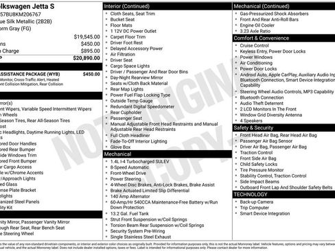 Used 2019 Volkswagen Jetta S w/ Driver Assistance Package FWD image 1