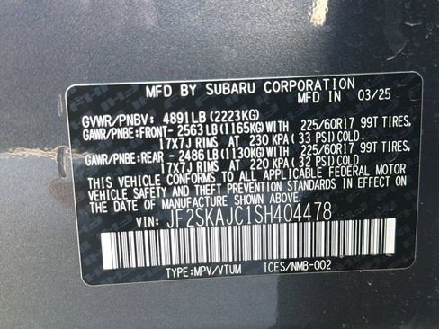 Certified 2025 Subaru Forester Wilderness AWD/4WD image 54