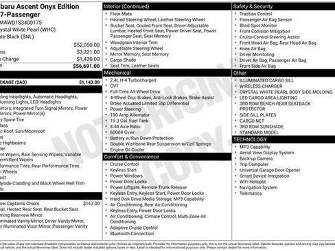 Certified 2025 Subaru Ascent Bronze Edition w/ Onyx Package AWD/4WD image 21