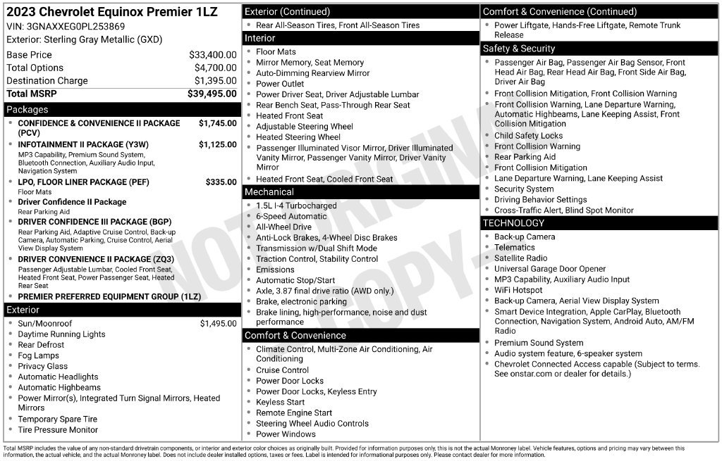 Used 2023 Chevrolet Equinox Premier AWD/4WD image 4