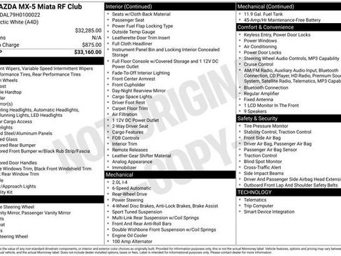 Used 2017 MAZDA MX-5 Miata RF Club image 26