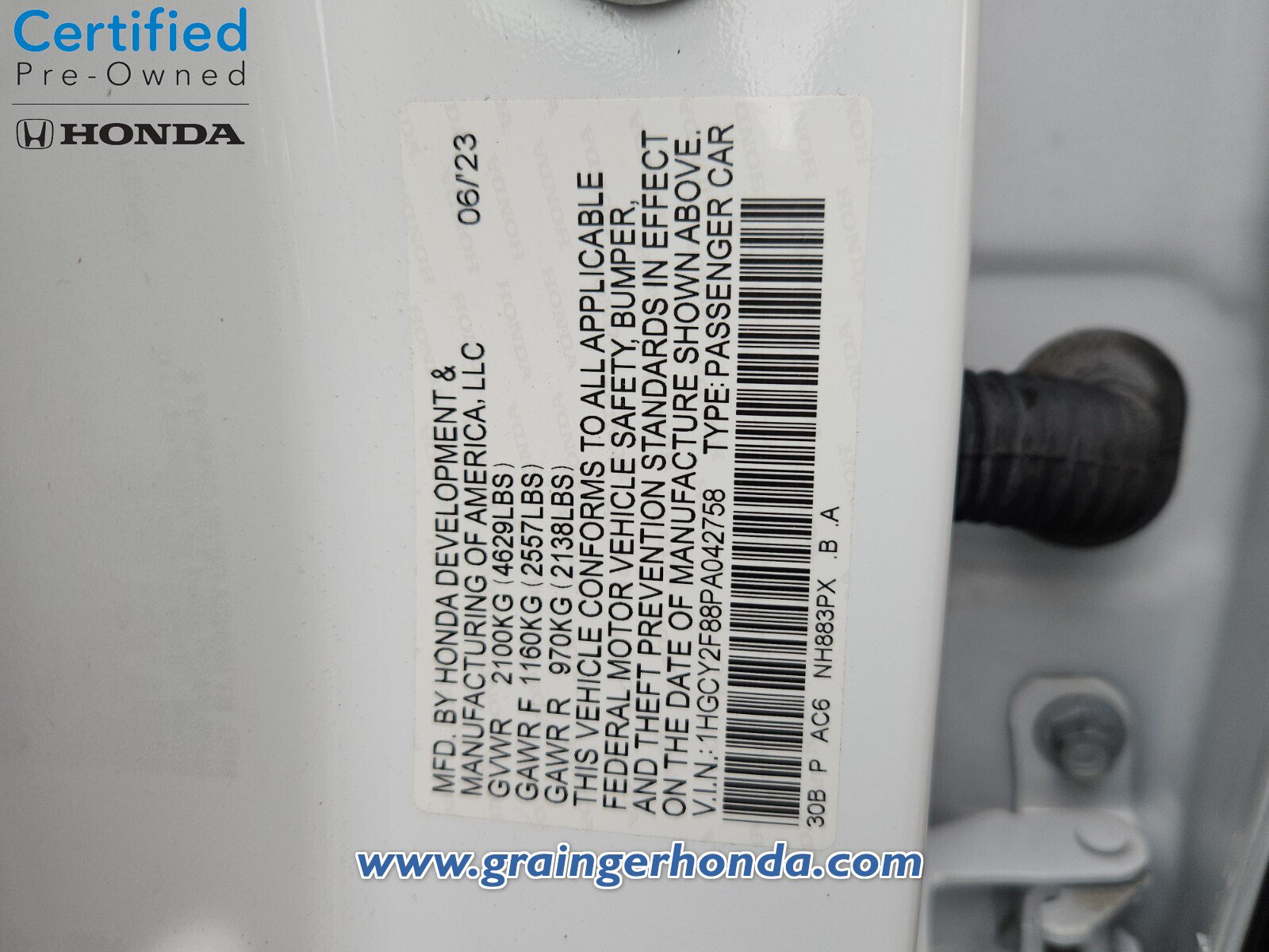 Certified 2023 Honda Accord Touring image 14