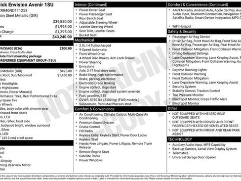 Used 2022 Buick Envision Avenir w/ Safety Package FWD image 38