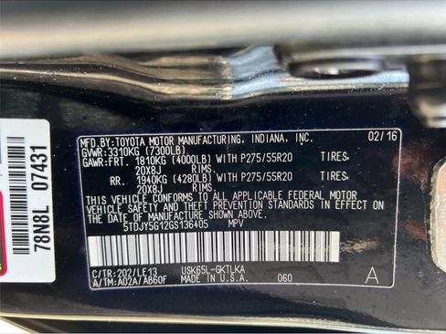 Used 2016 Toyota Sequoia Limited w/ Safety & Convenience Package AWD/4WD image 21