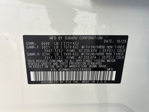 New 2025 Subaru Ascent Touring image 30