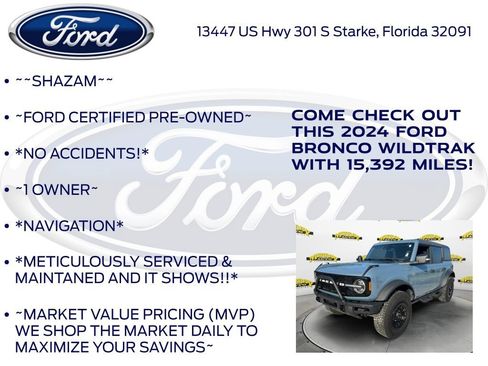 Certified 2024 Ford Bronco Wildtrak AWD/4WD image 6