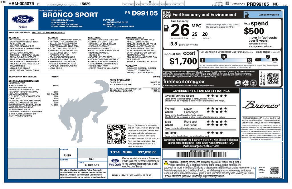 Certified 2023 Ford Bronco Sport Heritage w/ Heritage Convenience Package AWD/4WD image 6