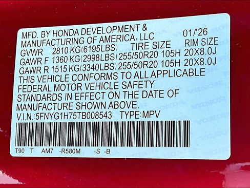 New 2026 Honda Pilot Touring image 21