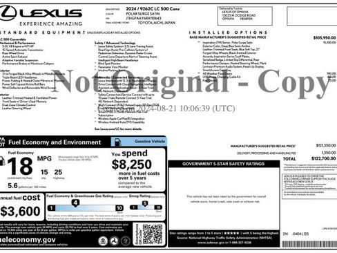 Used 2024 Lexus LC 500 Convert w/ Inspiration Series image 81