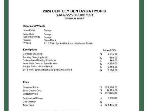 Certified 2024 Bentley Bentayga Plug-In Hybrid AWD/4WD image 22